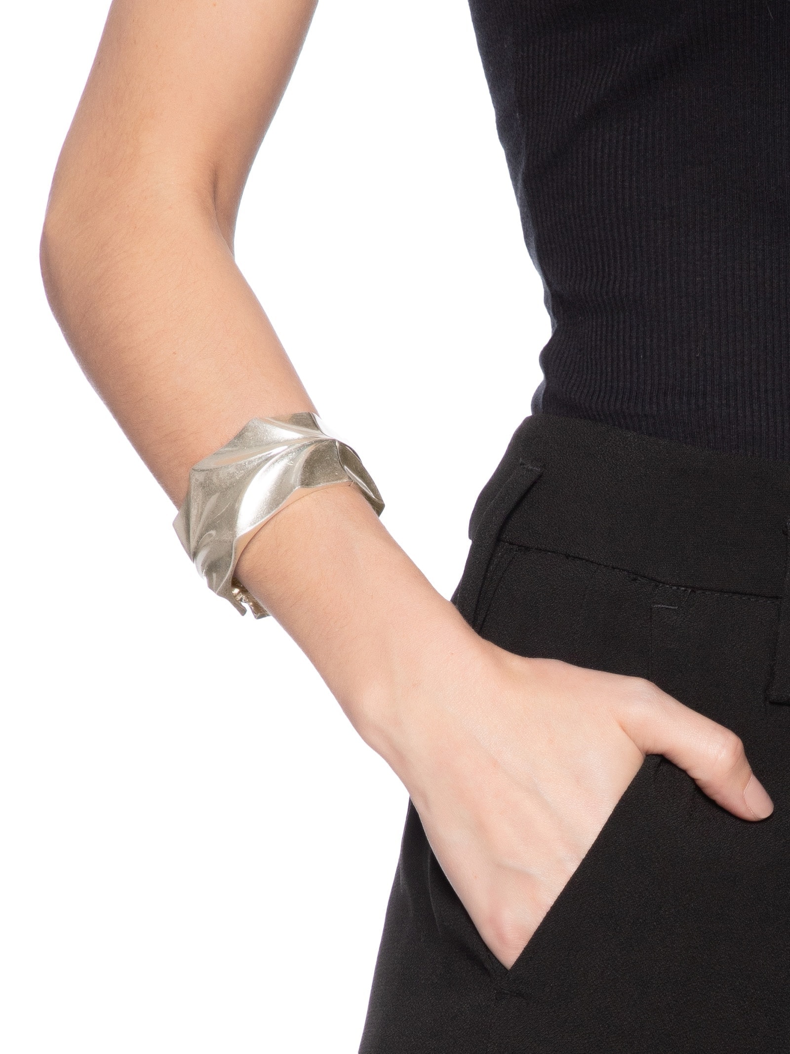 Bracelete Feminino Orgânico Prateado Market 33