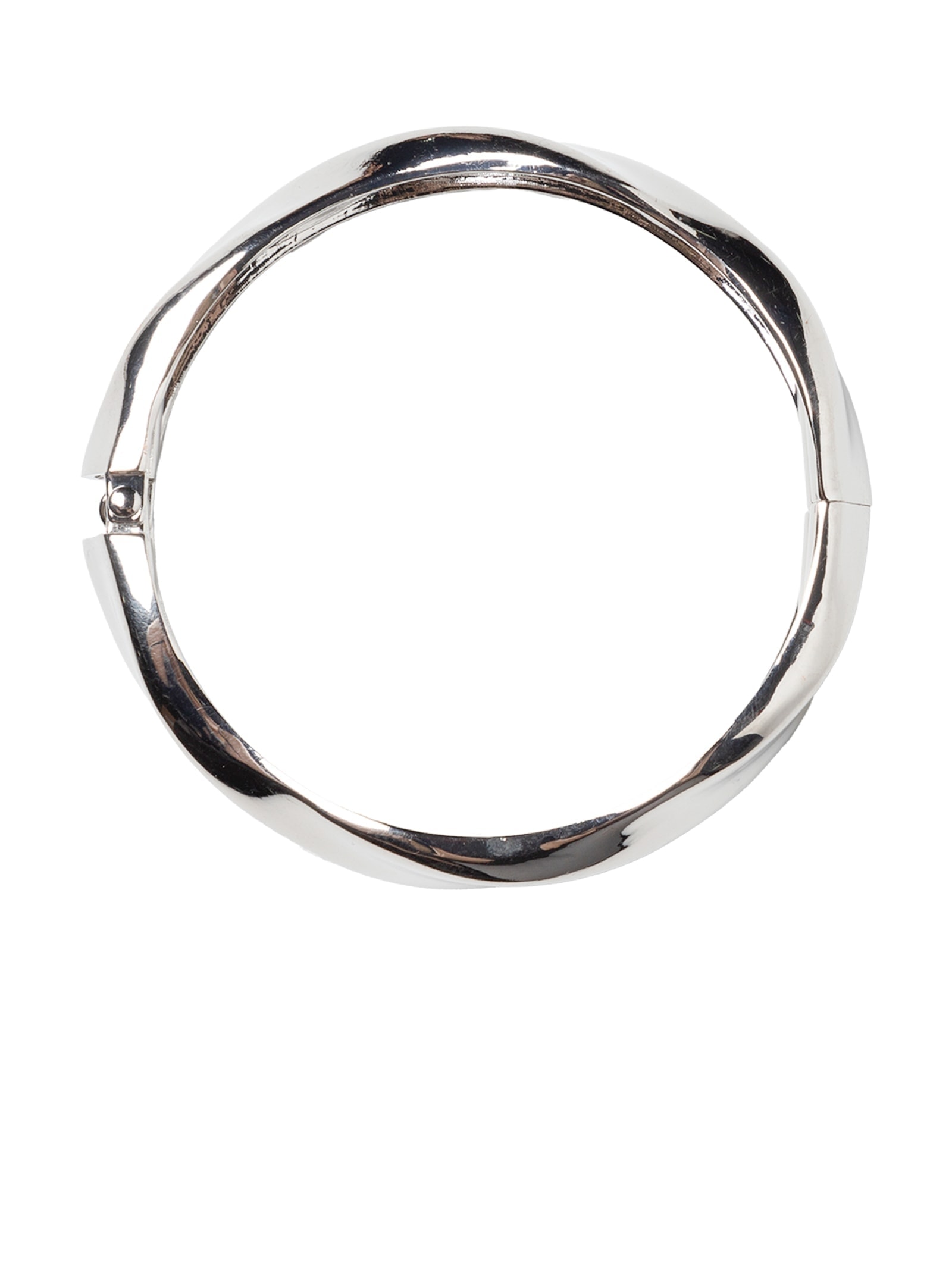 Bracelete Feminino Redondo Torcido Prateado Basiq