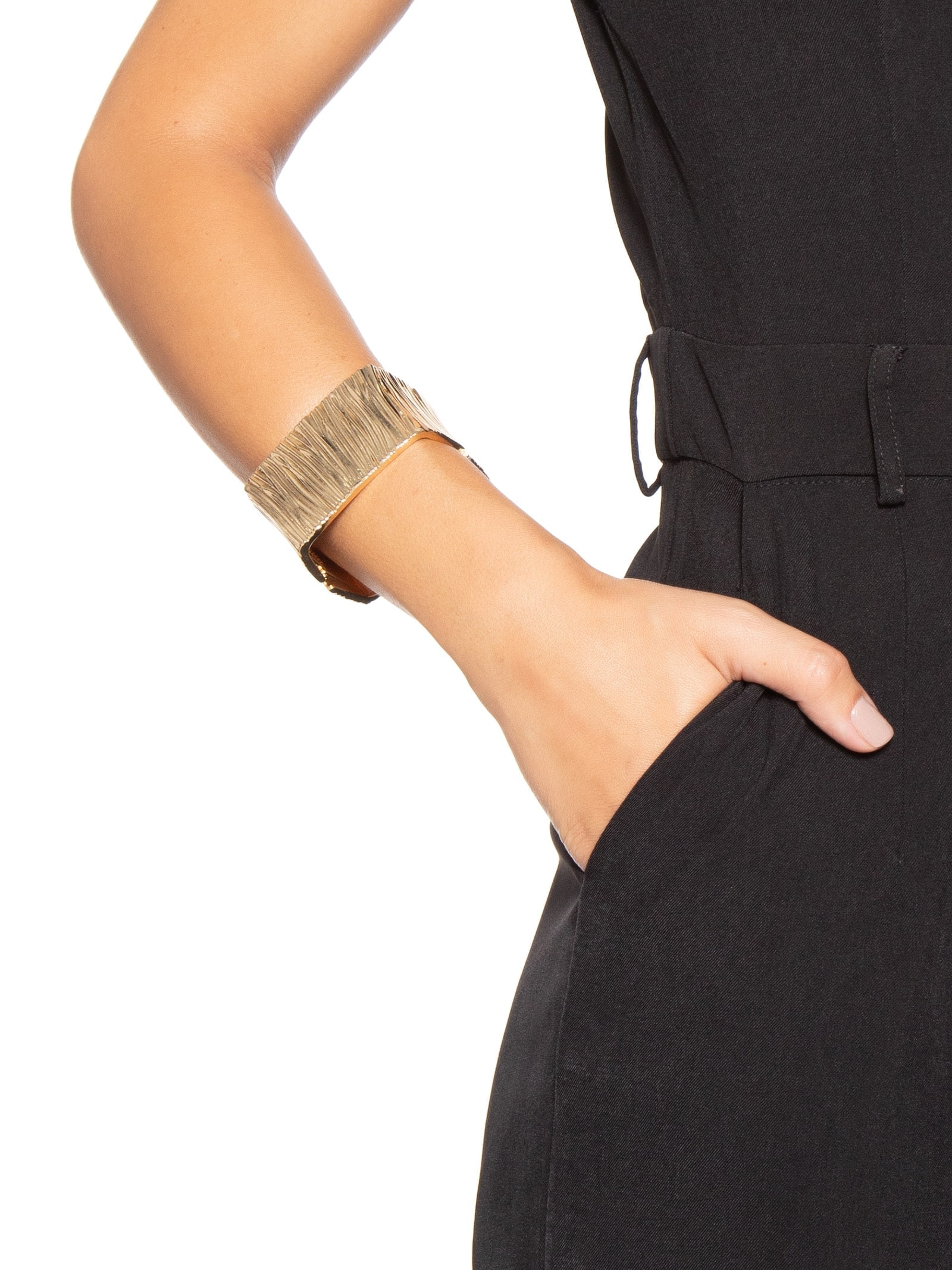 Bracelete Feminino Texturizado Dourado '2Essential