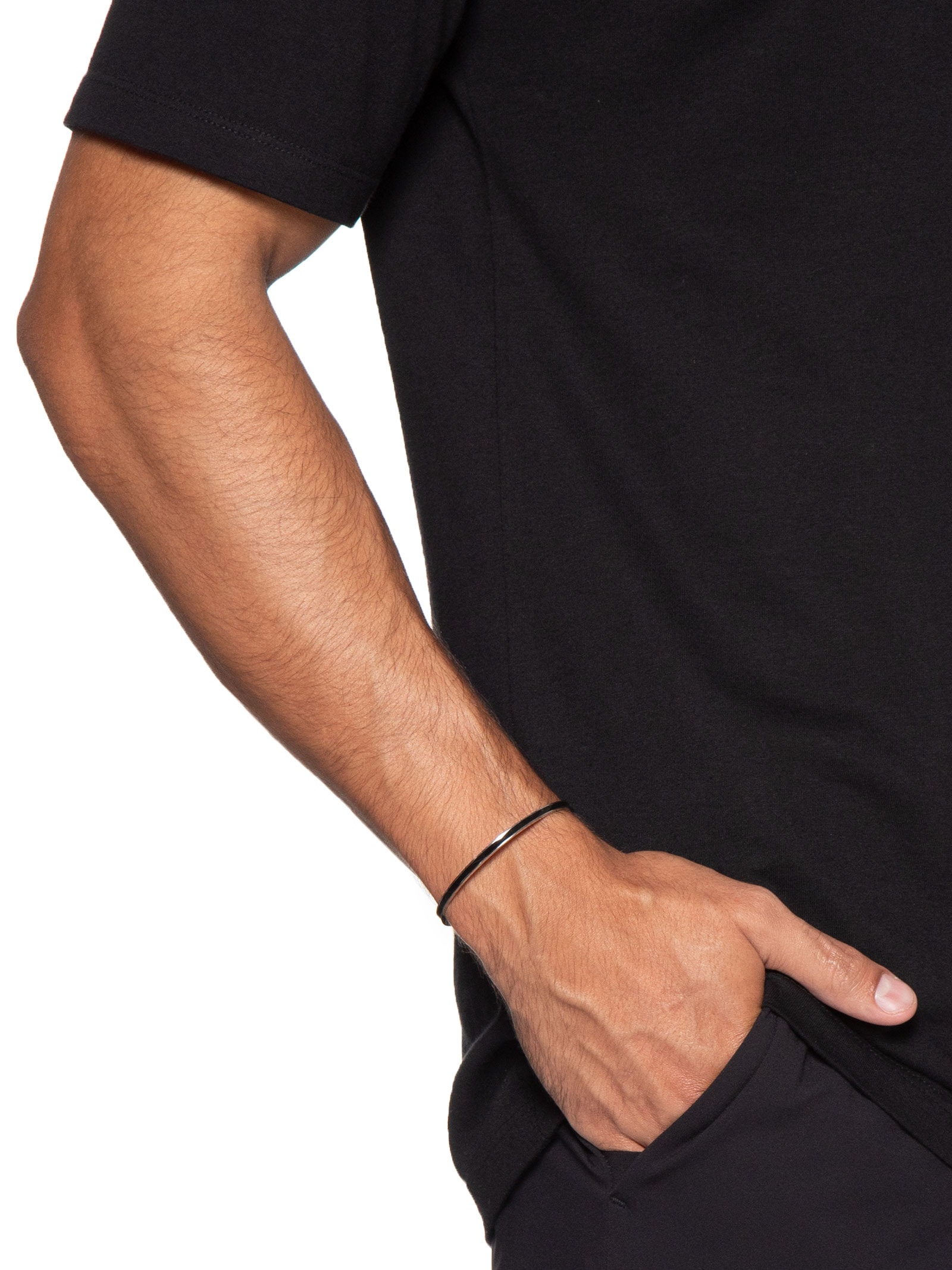 Bracelete Masculino Cuff Aeon Prateado Key Design