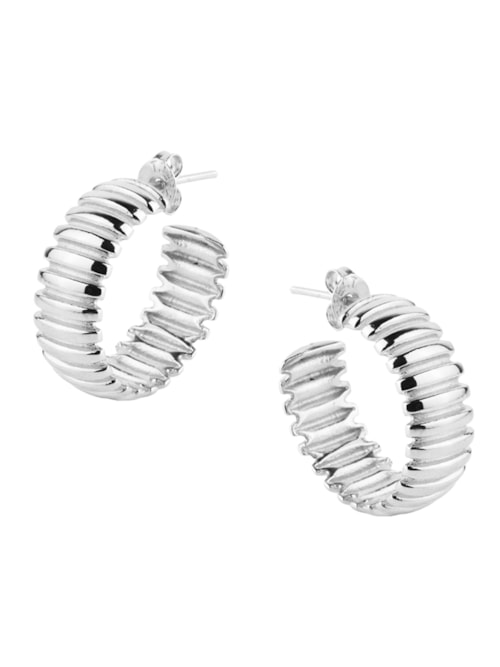 Brinco Argola Grécia Em Metal – Prata