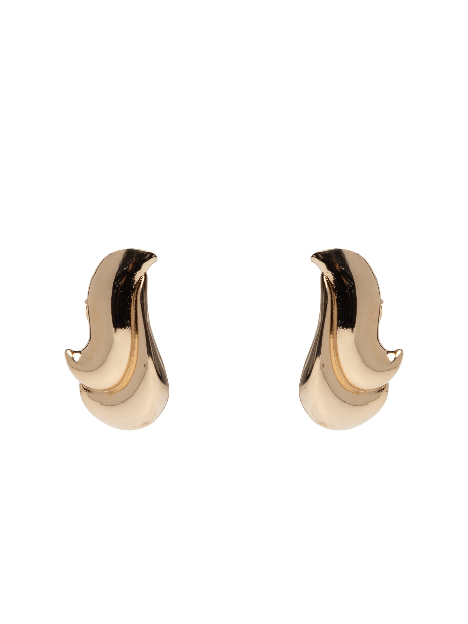 Brinco Feminino 2 Ondas Polidas Maxi Dourado D'santis Joias