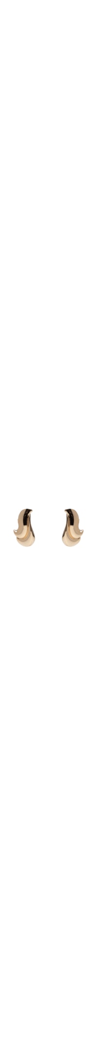Brinco Feminino 2 Ondas Polidas Maxi - Dourado