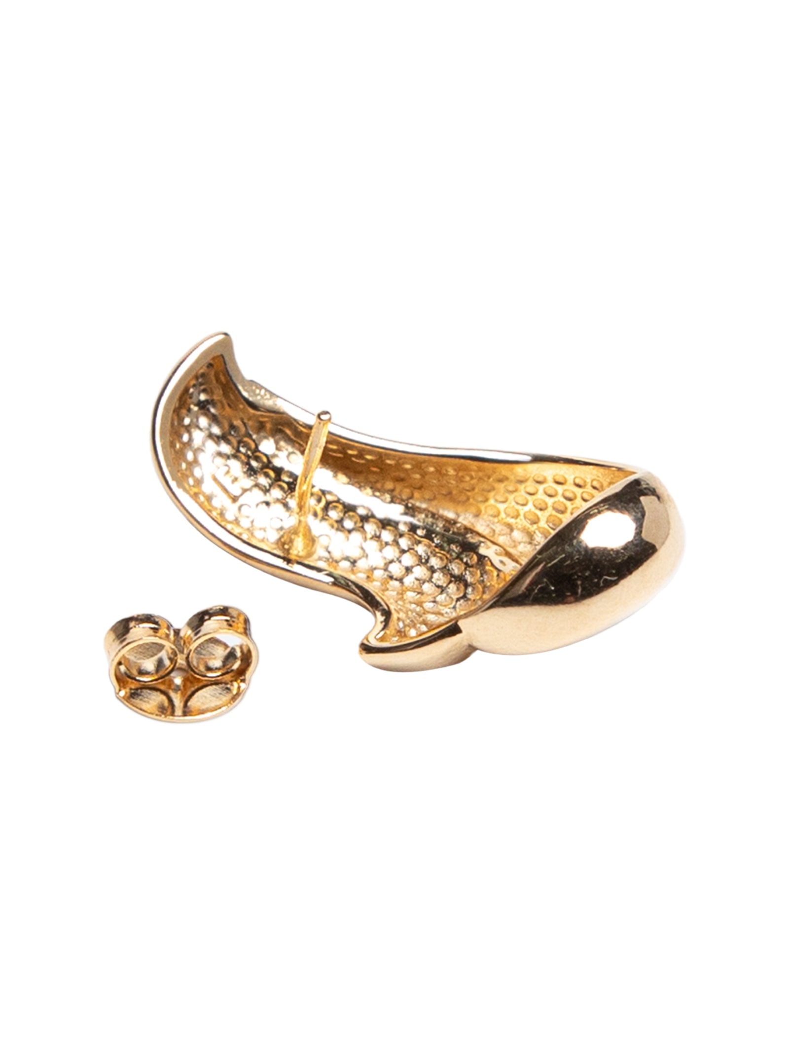 Brinco Feminino 2 Ondas Polidas Maxi Dourado D'santis Joias