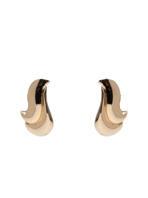 Brinco Feminino 2 Ondas Polidas Maxi – Dourado