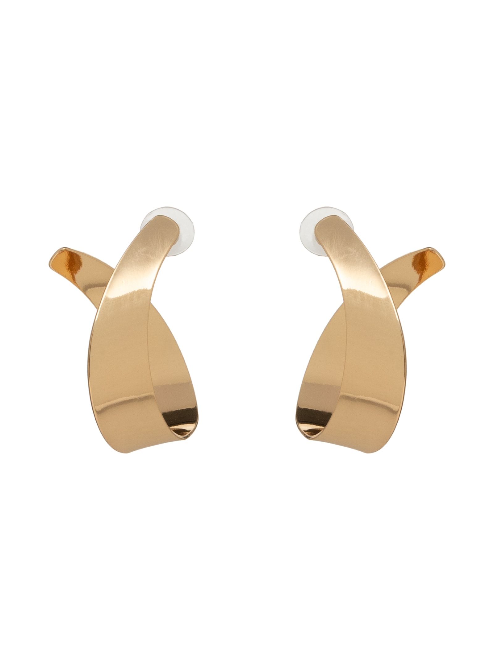 Brinco Feminino Argola Abstrata Dourado Basiq