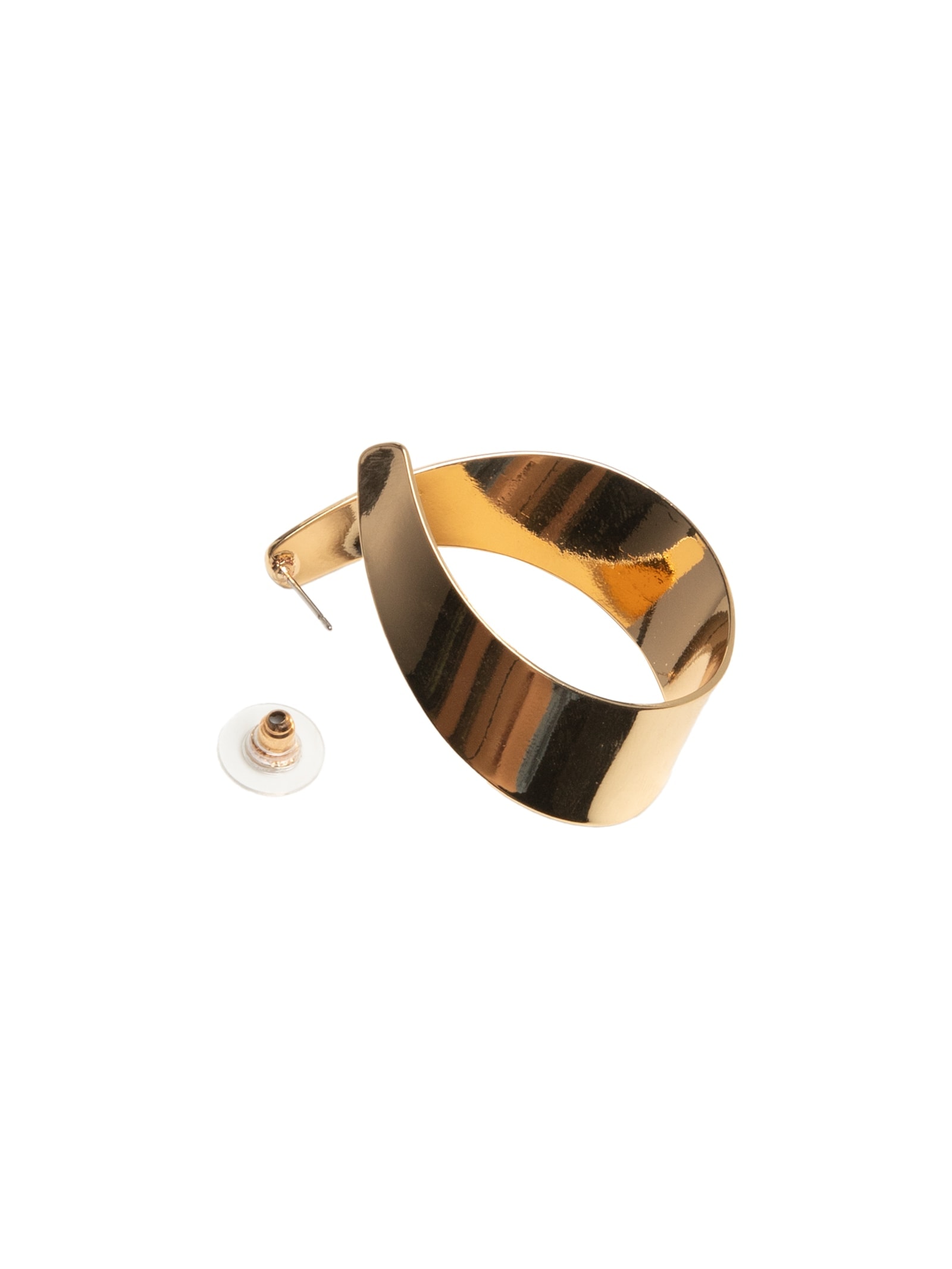 Brinco Feminino Argola Abstrata Dourado Basiq
