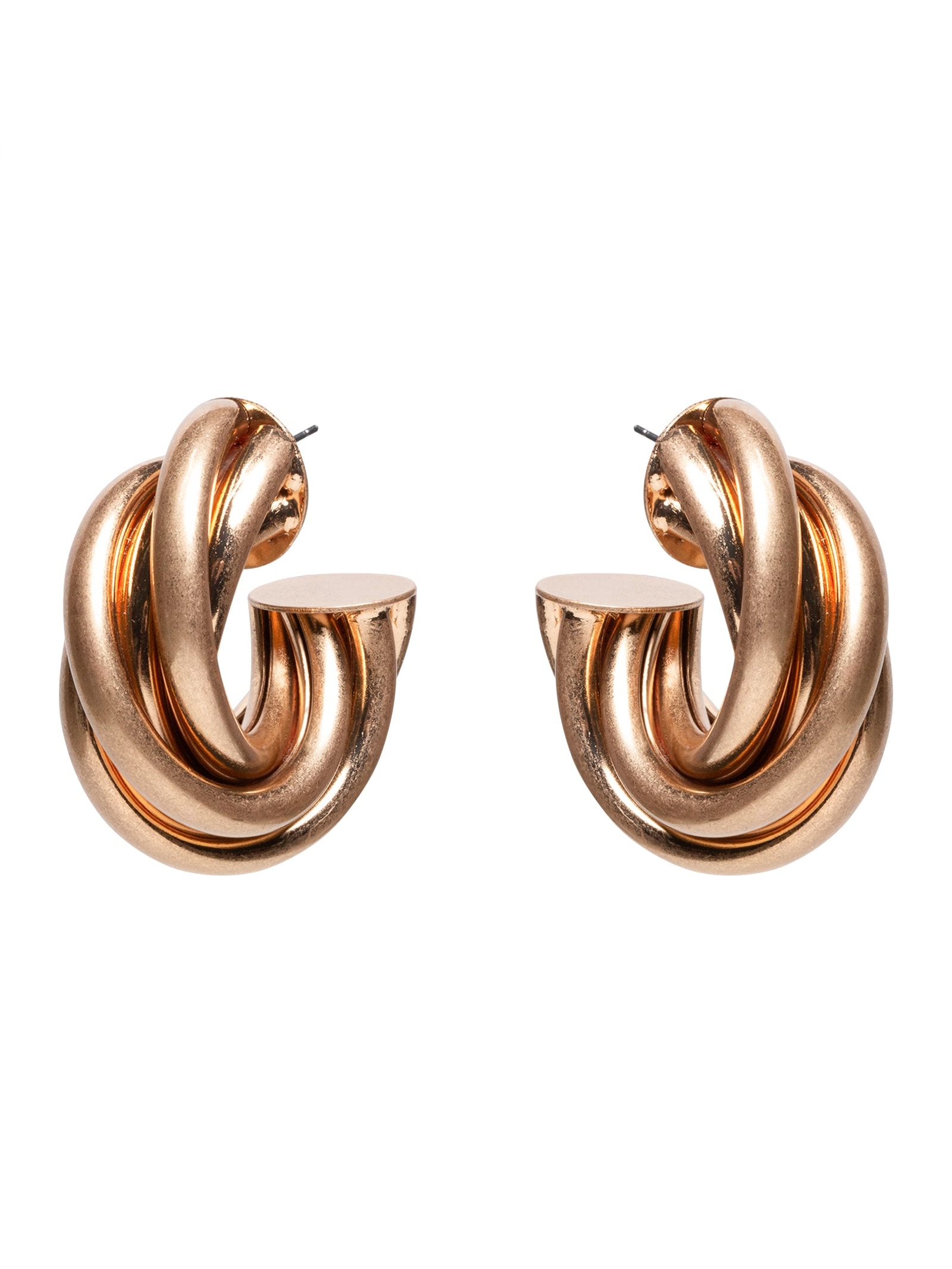 Brinco Feminino Argola Enroscada Dourado Market 33