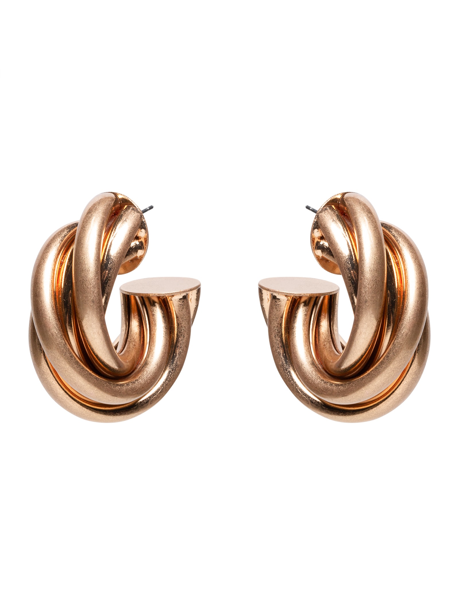 Brinco Feminino Argola Enroscada Dourado Market 33