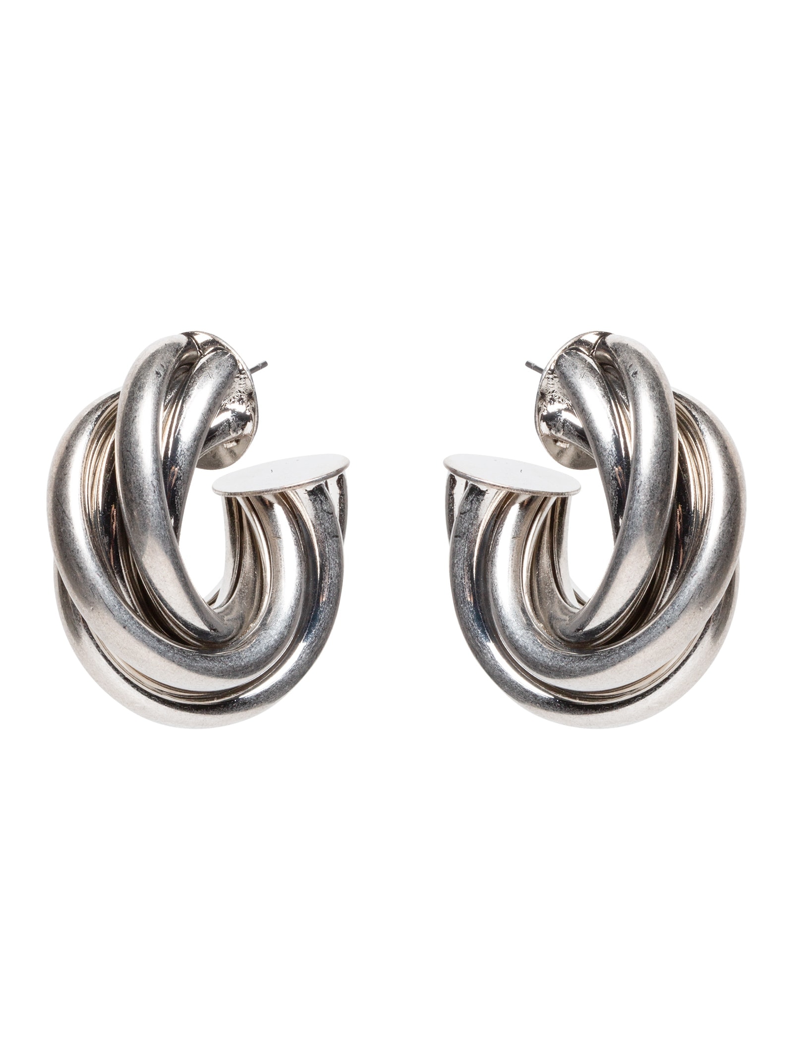 Brinco Feminino Argola Enroscada Prateado Market 33