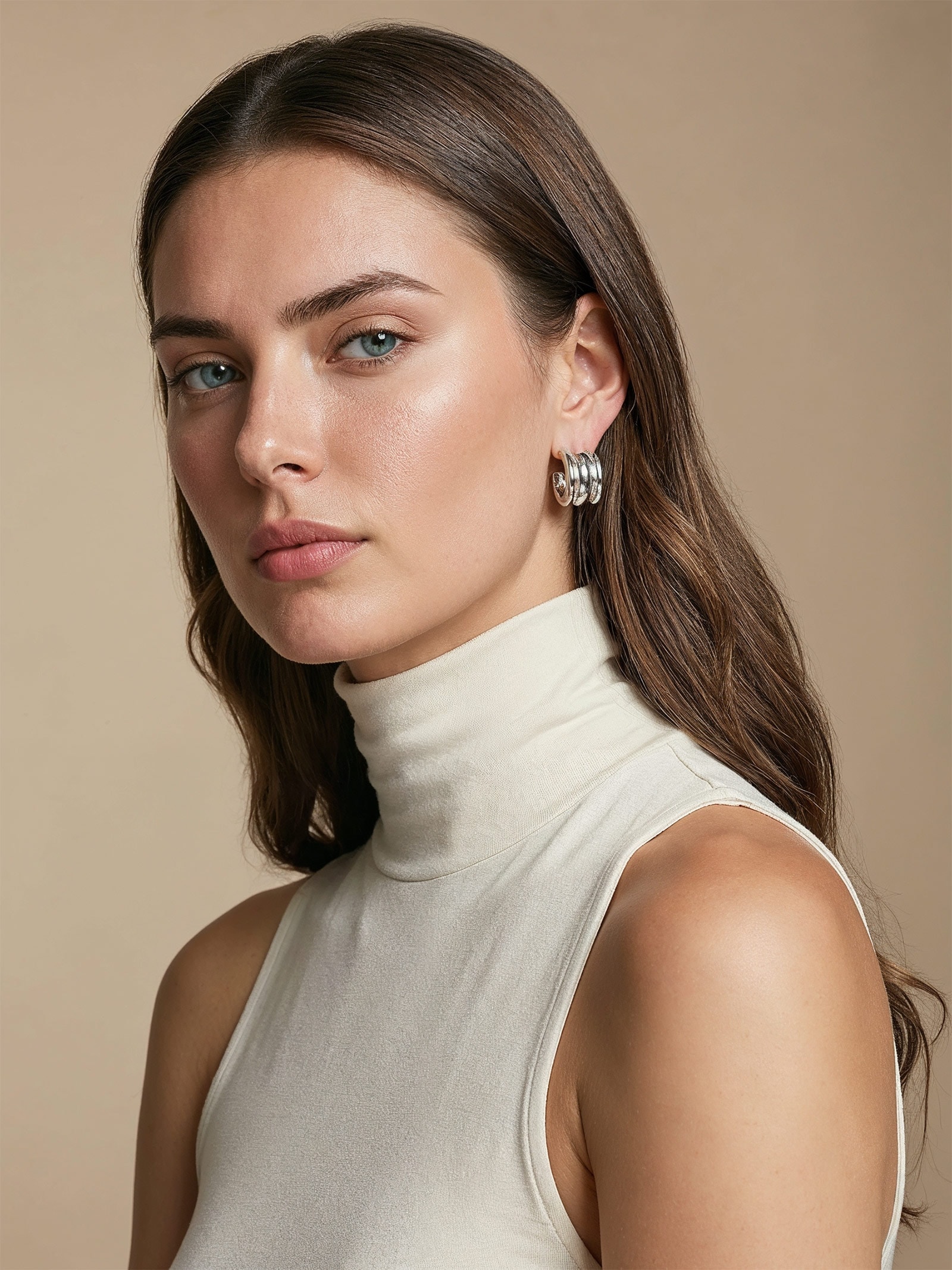 Brinco Feminino Argola Grossa Prateado Basiq