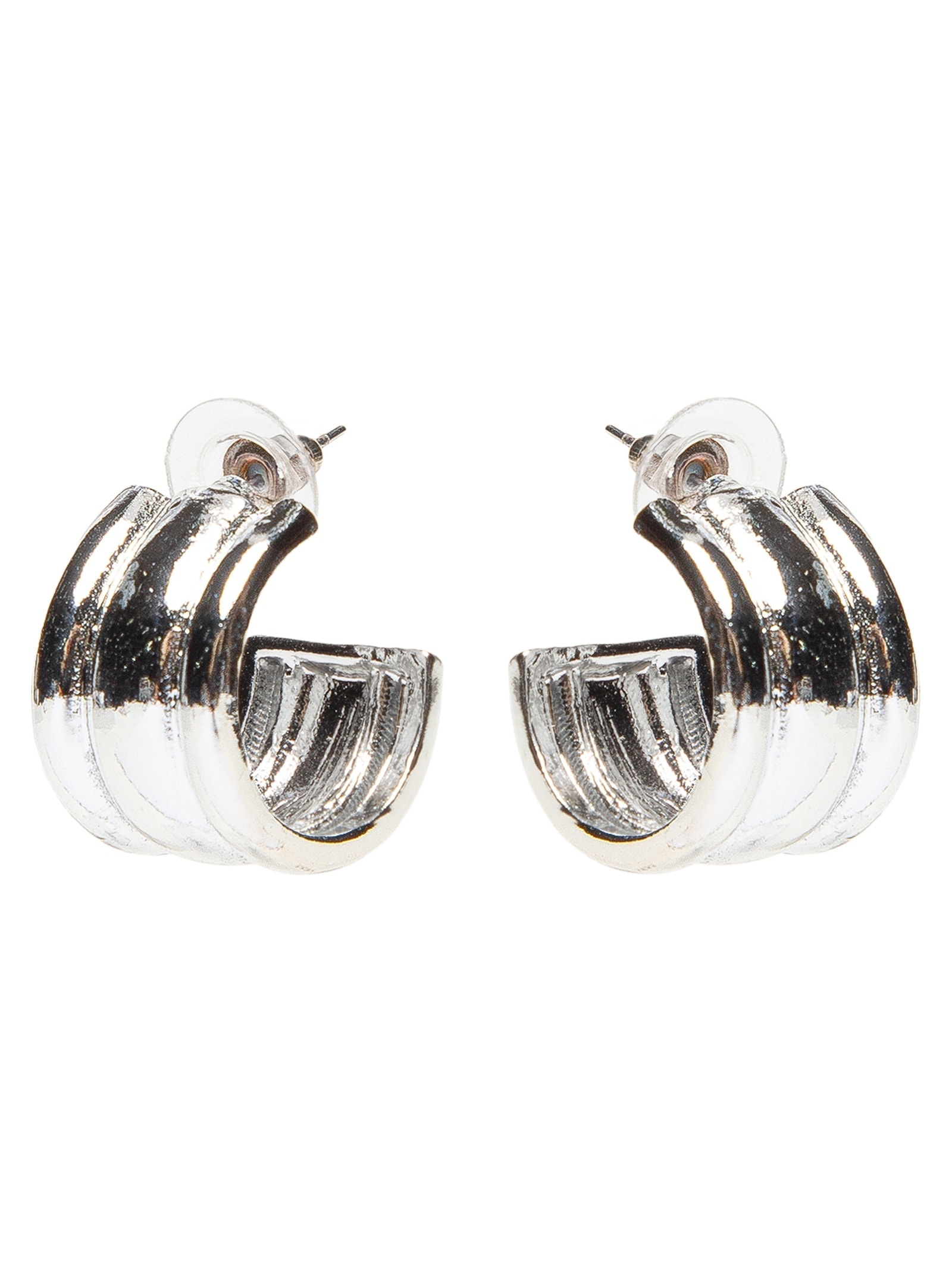 Brinco Feminino Argola Grossa Prateado Basiq