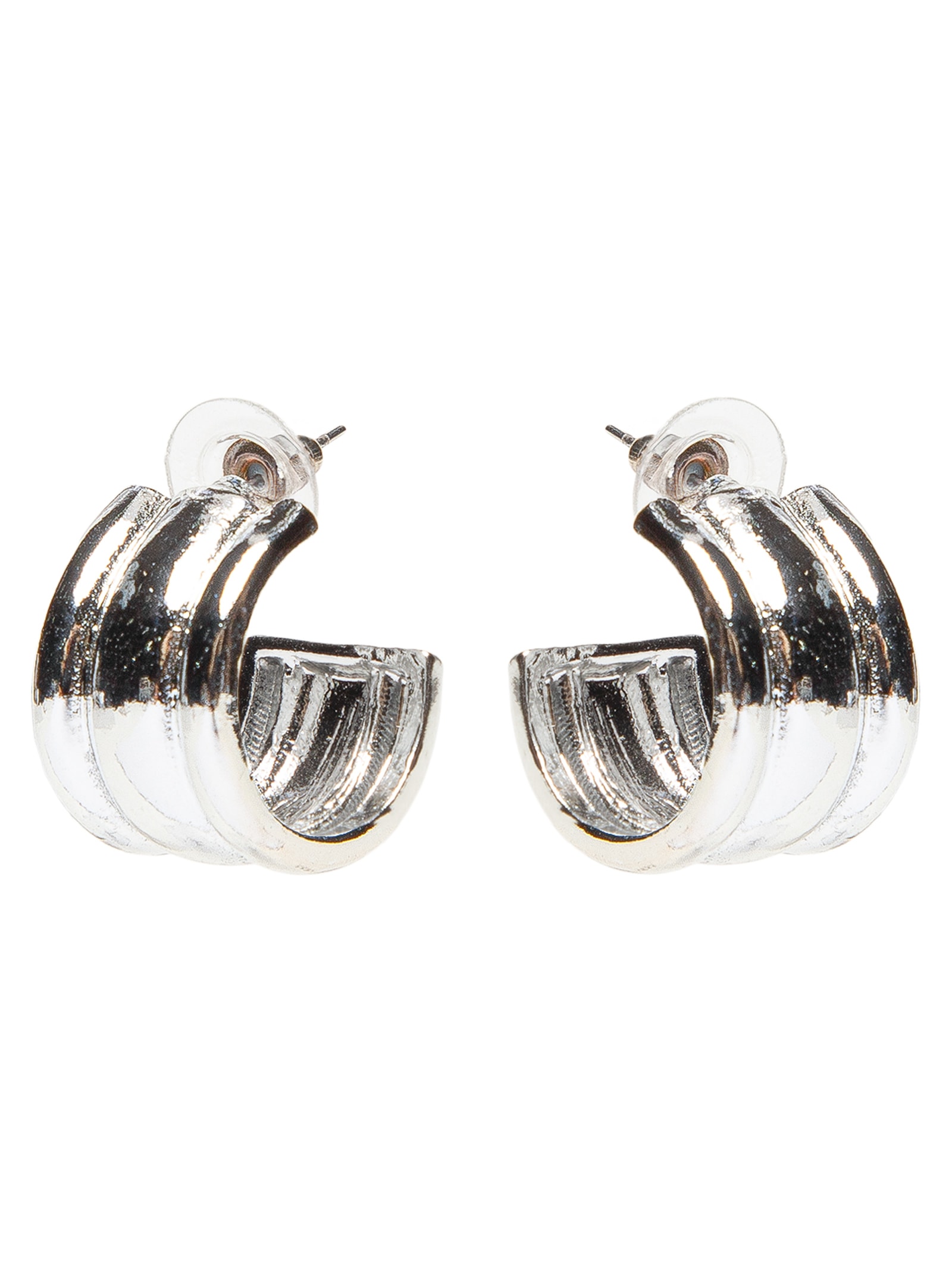 Brinco Feminino Argola Grossa Prateado Basiq