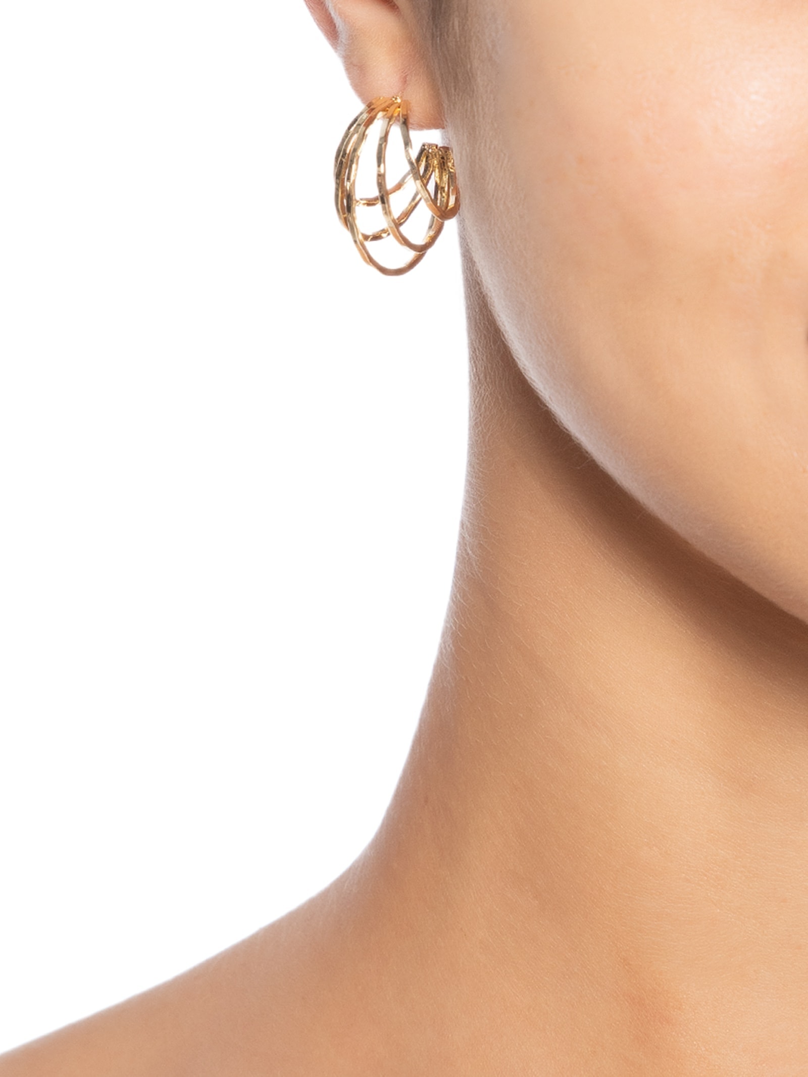 Brinco Feminino Argola Média Dourado Basiq