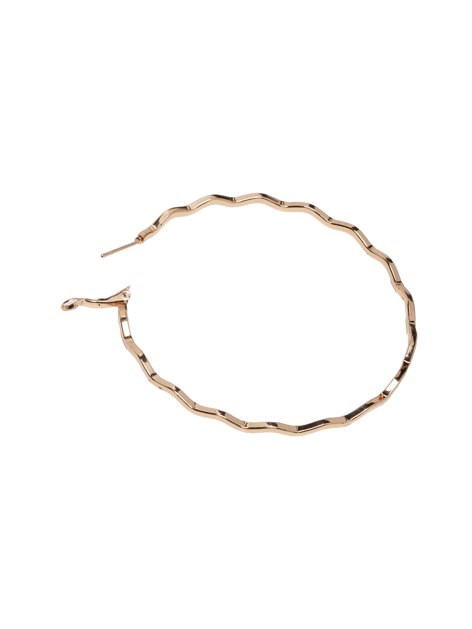 Brinco Feminino Argola Ondulada Dourado Market 33