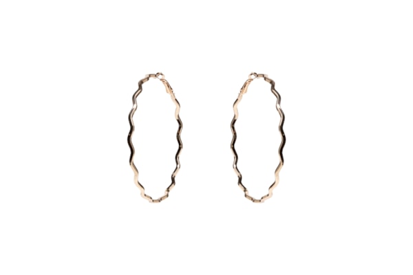 Brinco Feminino Argola Ondulada - Dourado