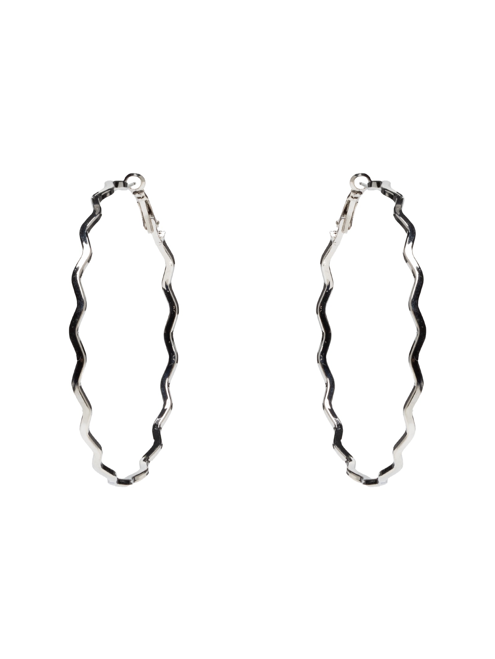 Brinco Feminino Argola Ondulada Prateado Market 33