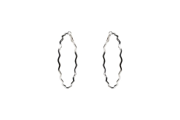 Brinco Feminino Argola Ondulada - Prateado