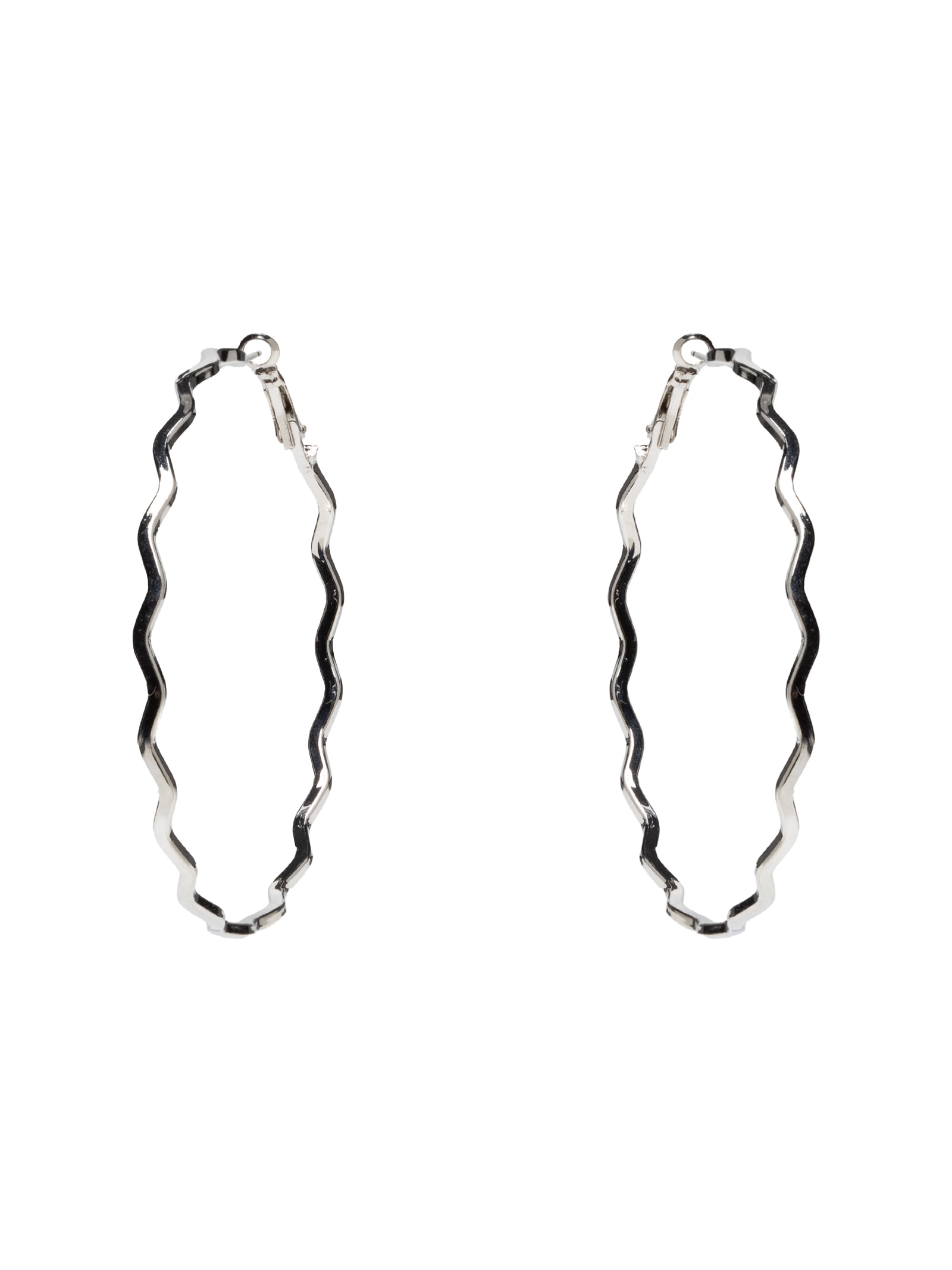 Brinco Feminino Argola Ondulada Prateado Market 33