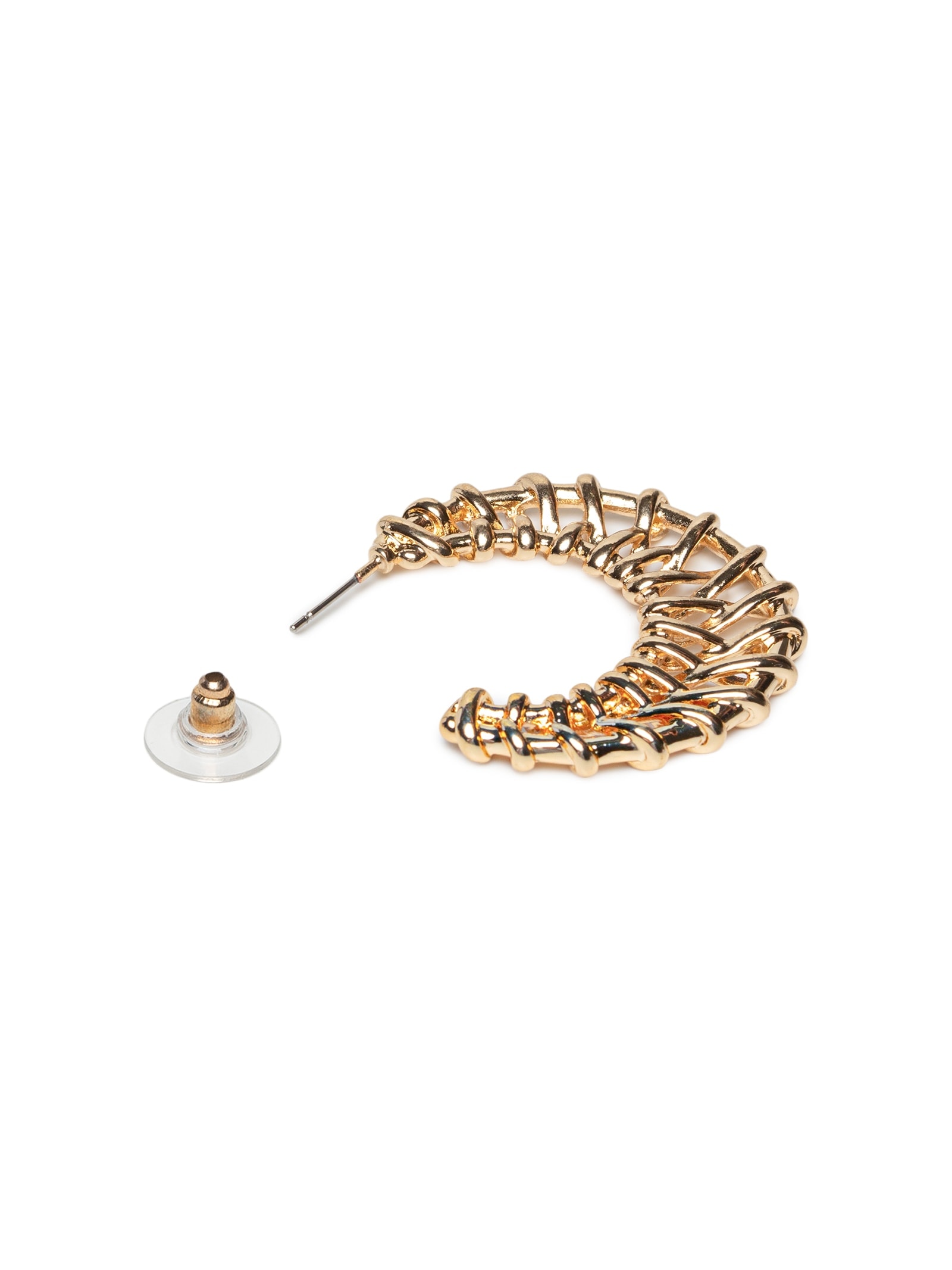 Brinco Feminino Argola Texturizada Dourado Market 33