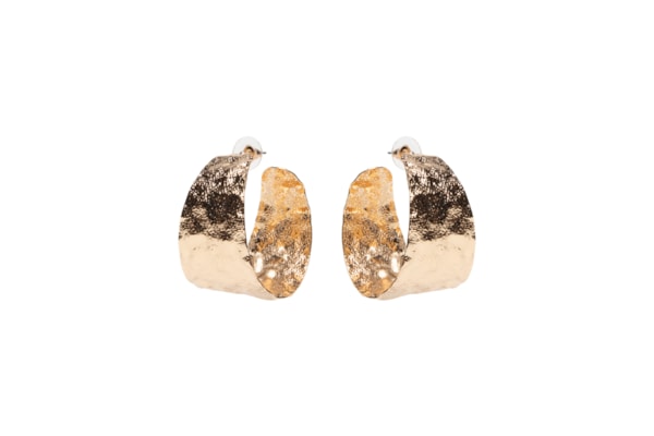 Brinco Feminino Argola Texturizada - Dourado