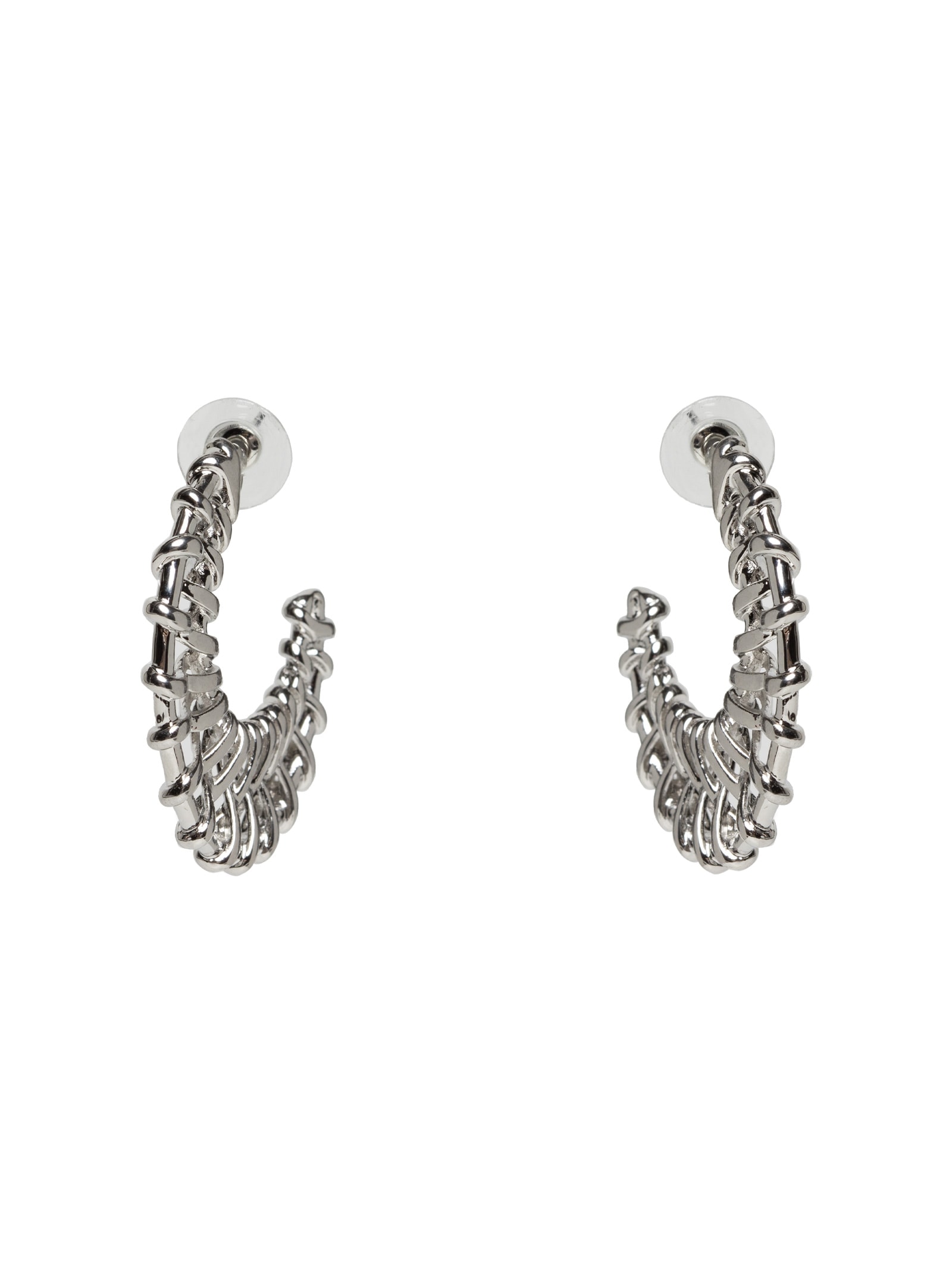 Brinco Feminino Argola Texturizada Prateado Market 33