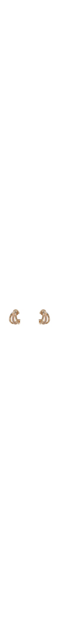 Brinco Feminino Argola Tripla Meio Micro Cravejada Pequeno - Dourado