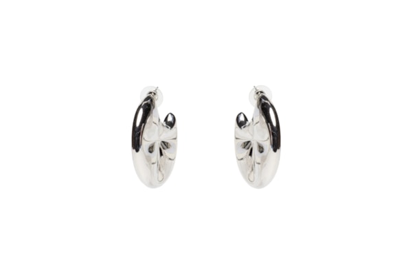 Brinco Feminino Argolas Orgânicas - Prateado
