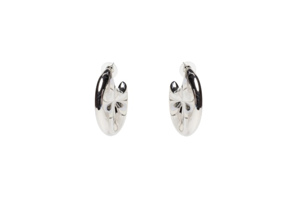 Brinco Feminino Argolas Orgânicas - Prateado