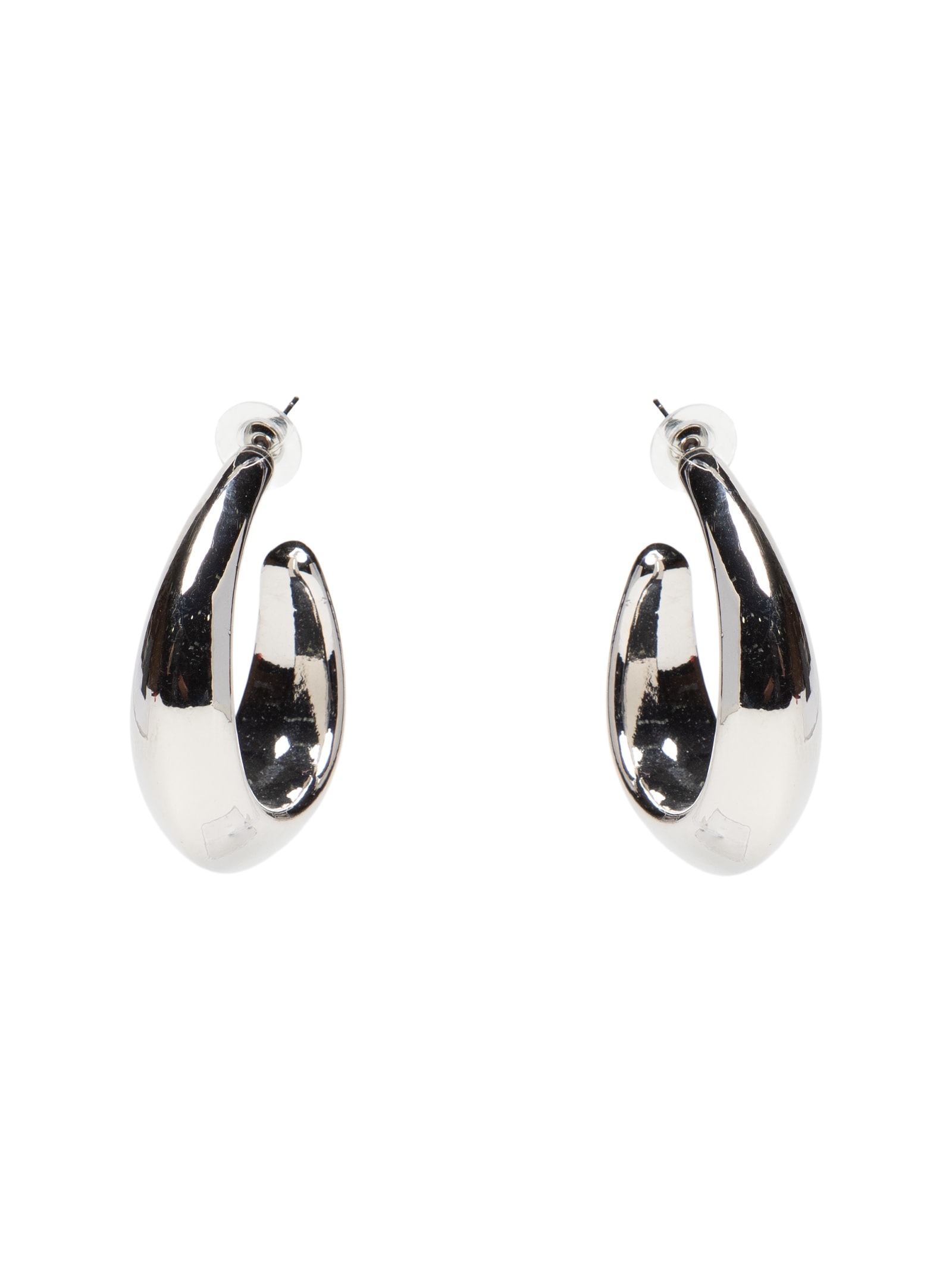 Brinco Feminino Argolas Ovais Prateado Basiq