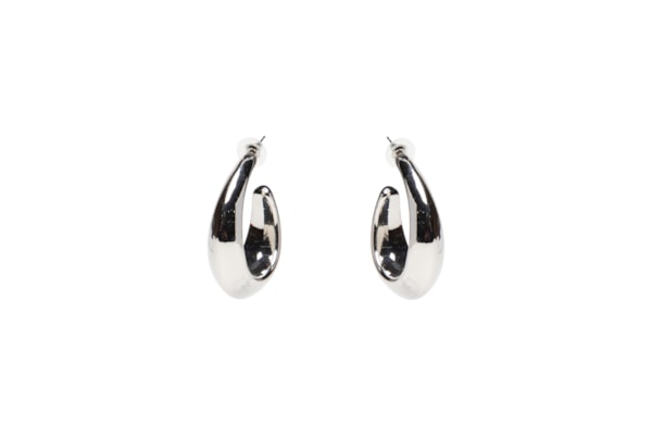 Brinco Feminino Argolas Ovais - Prateado