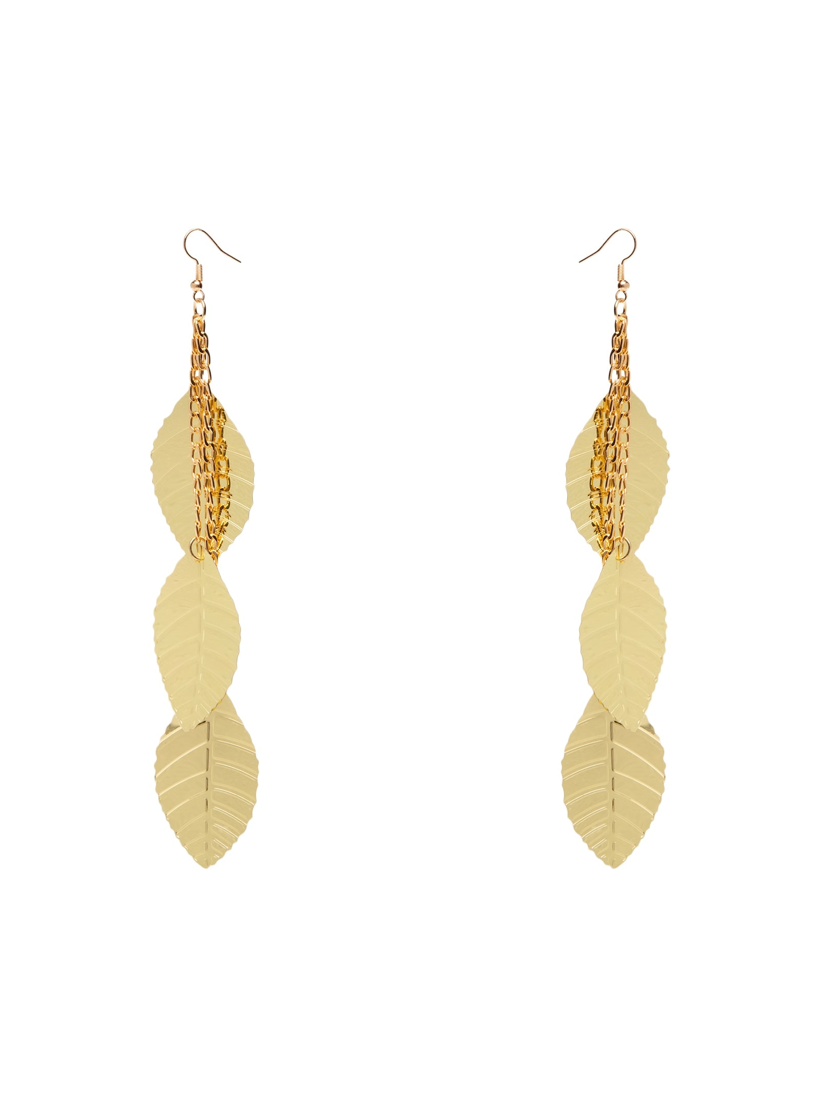 Brinco Feminino Carnaval Folhas Dourado Market 33