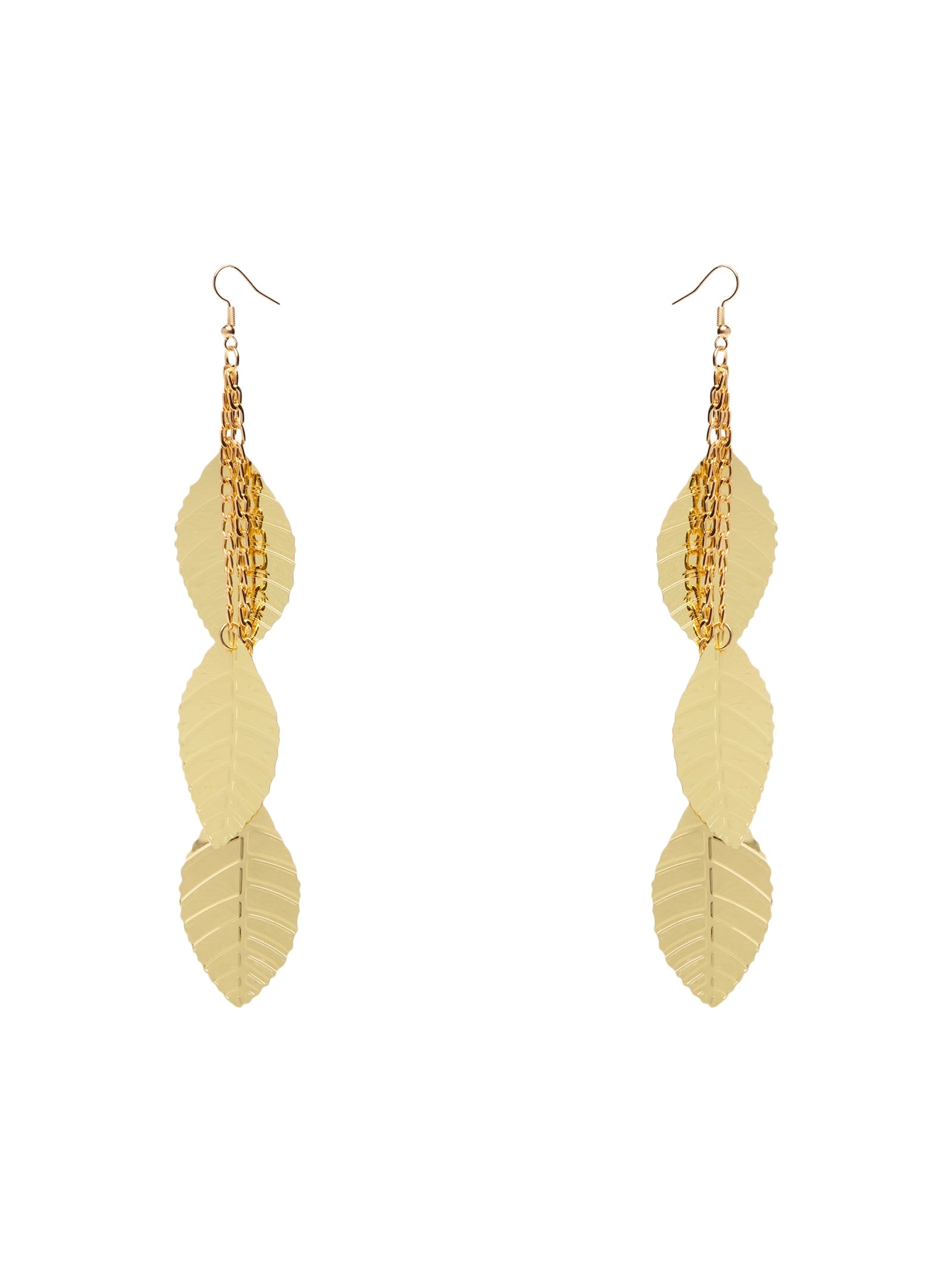 Brinco Feminino Carnaval Folhas Dourado Market 33