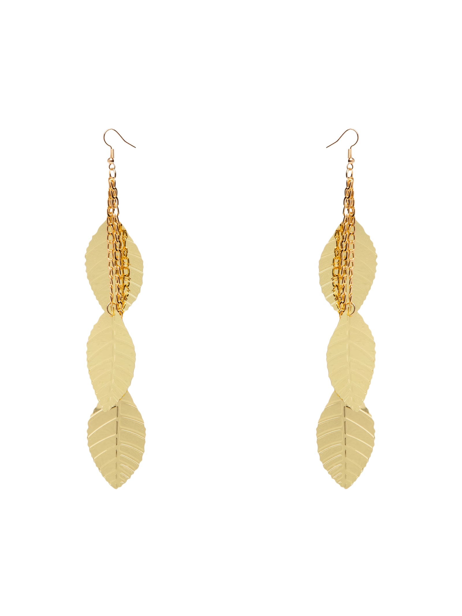 Brinco Feminino Carnaval Folhas Dourado Market 33