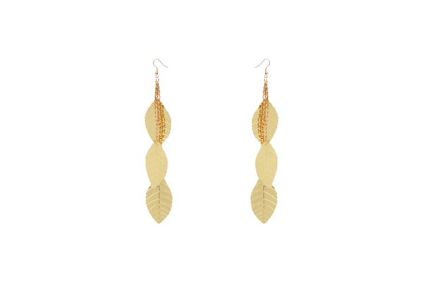 Brinco Feminino Carnaval Folhas - Dourado