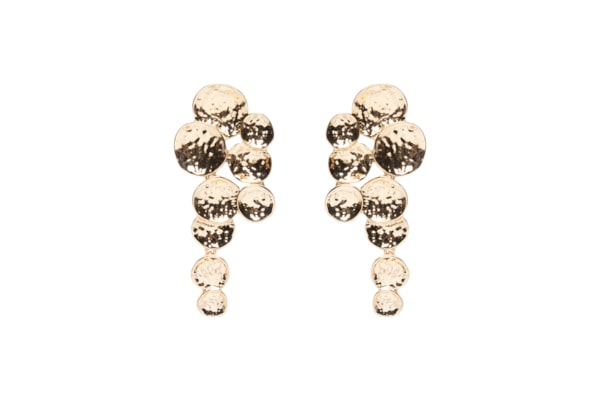 Brinco Feminino Cascata Martelado - Dourado
