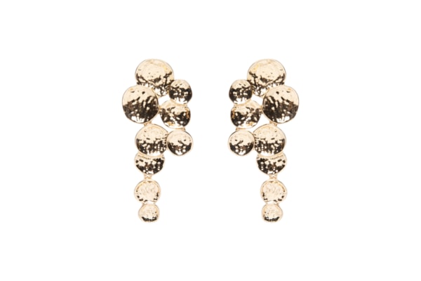 Brinco Feminino Cascata Martelado - Dourado