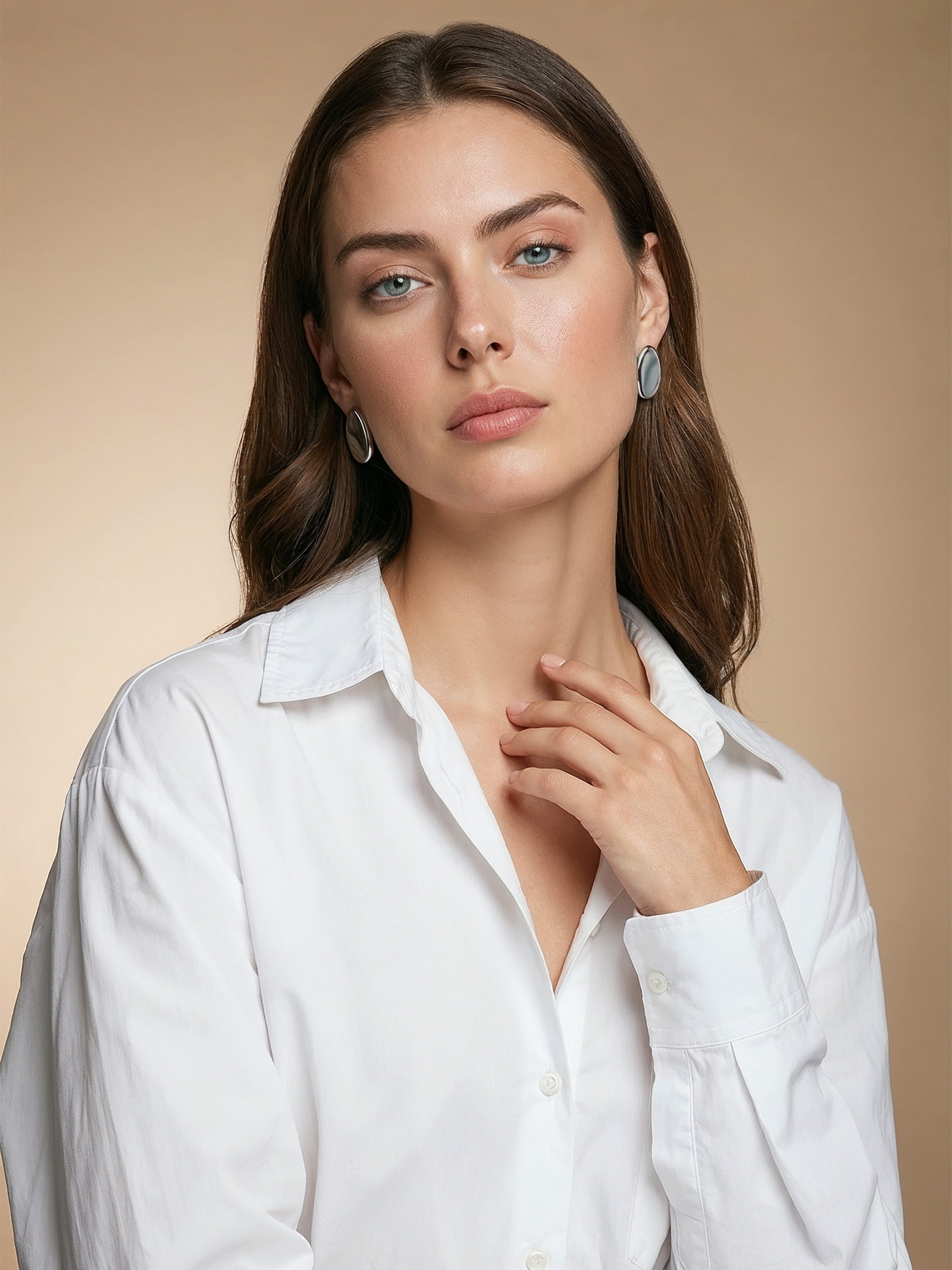 Brinco Feminino Concavo Prateado Basiq