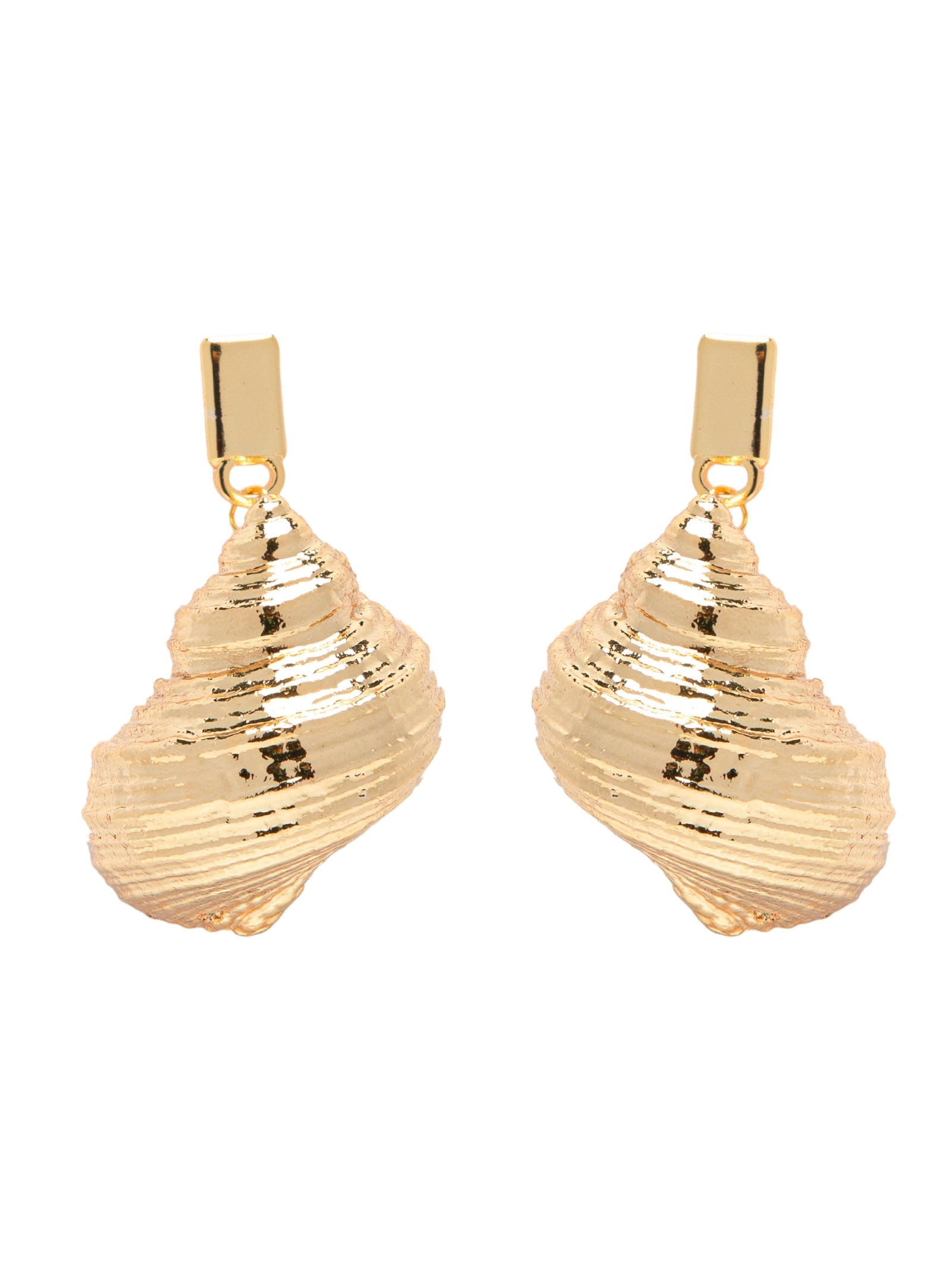 Brinco Feminino Concha Banhada A Ouro Dourado '2Essential