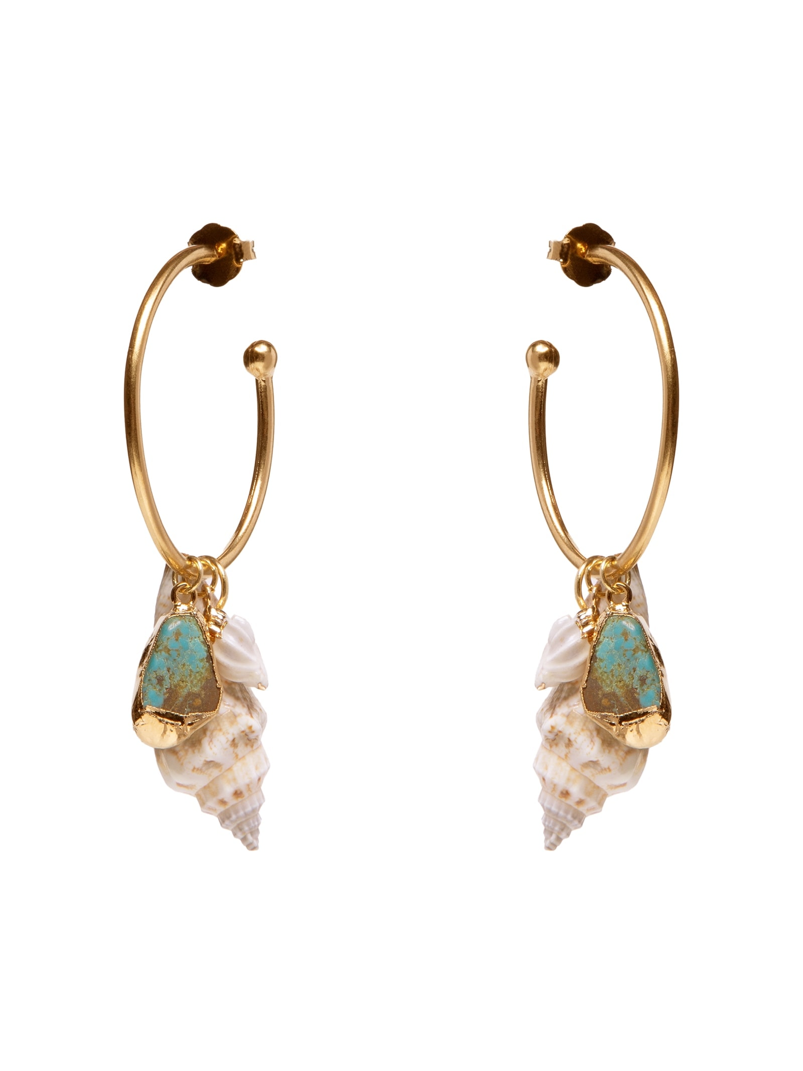 Brinco Feminino Conchas Marés Dourado Dress To