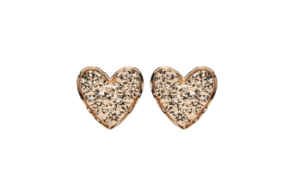 Brinco Feminino Coração Texturizado - Dourado