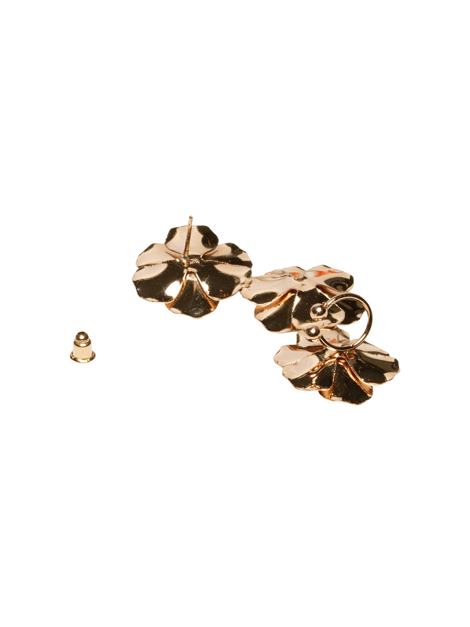 Brinco Feminino Earcuff Flores Dourado Market 33