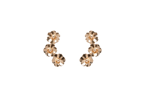 Brinco Feminino Earcuff Flores - Dourado