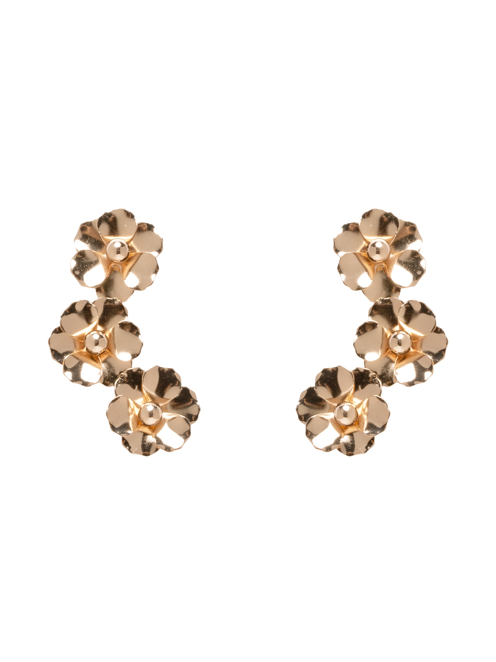 Brinco Feminino Earcuff Flores Dourado Market 33