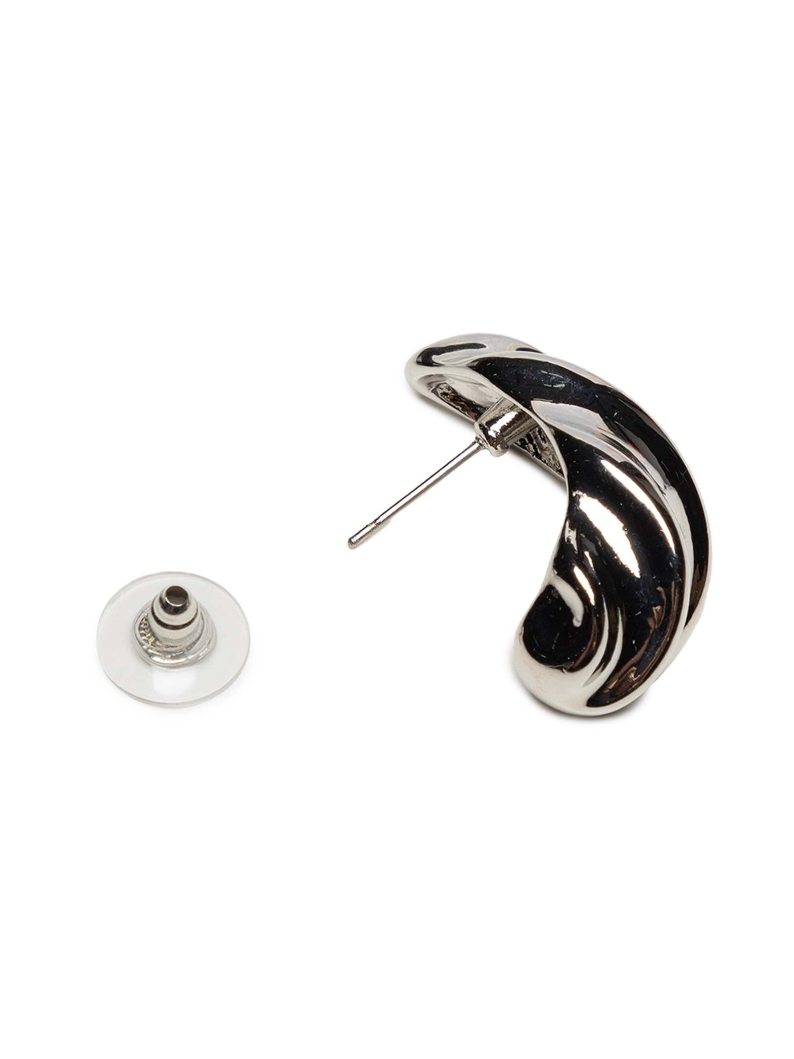 Brinco Feminino Espiral Prateado Basiq