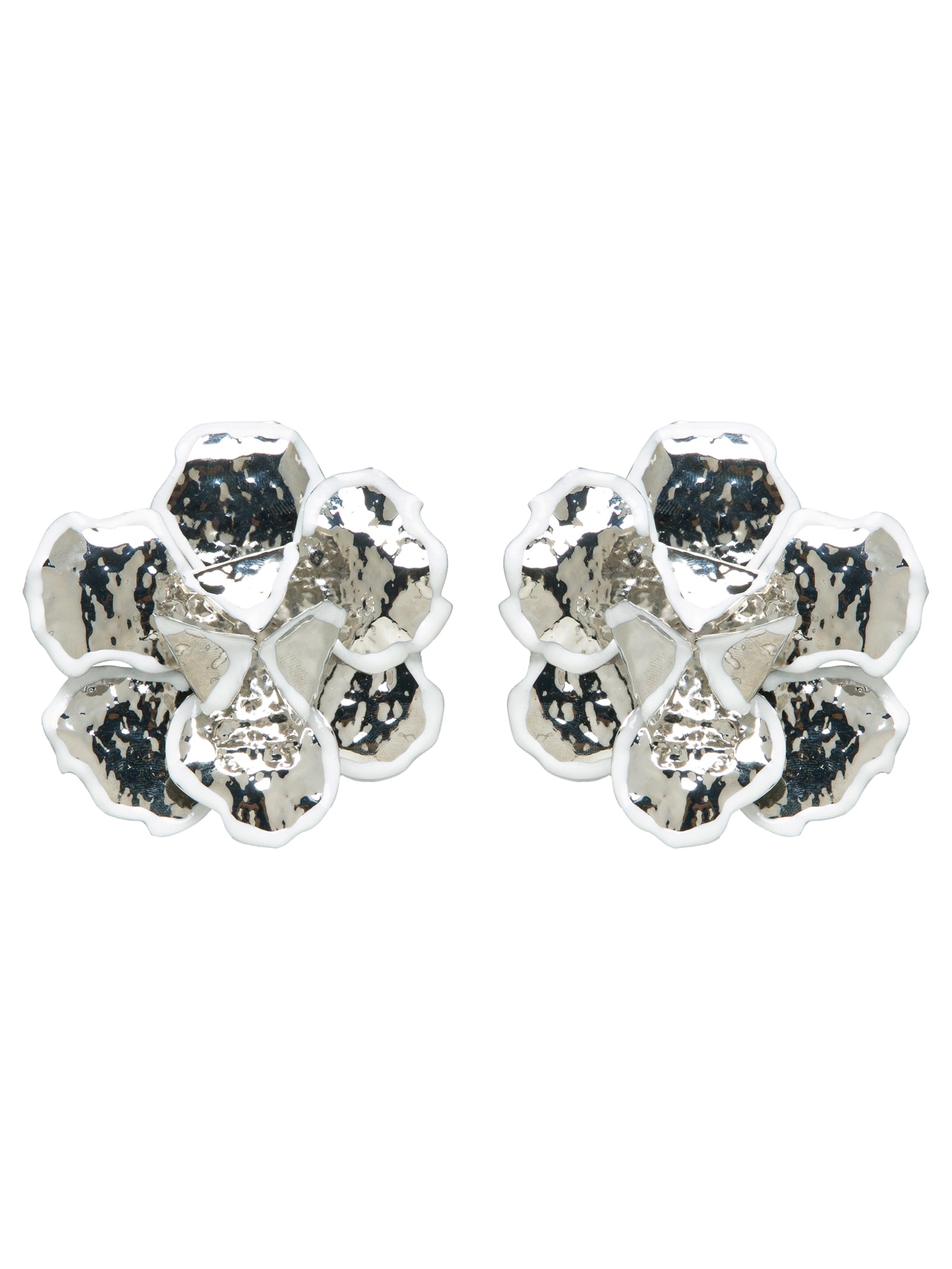 Brinco Feminino Flor em Metal Prateado '2Essential