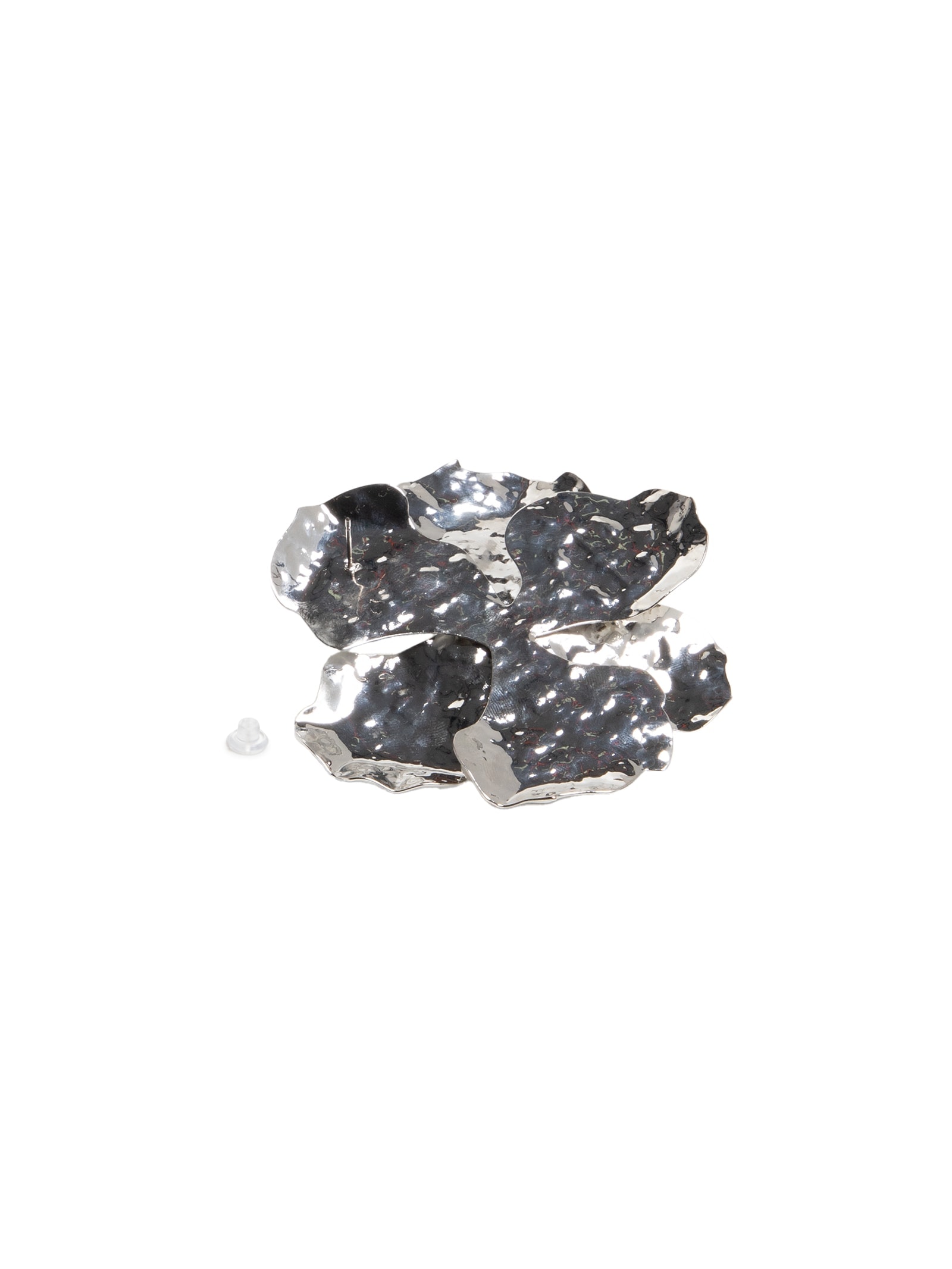 Brinco Feminino Flor em Metal Prateado '2Essential