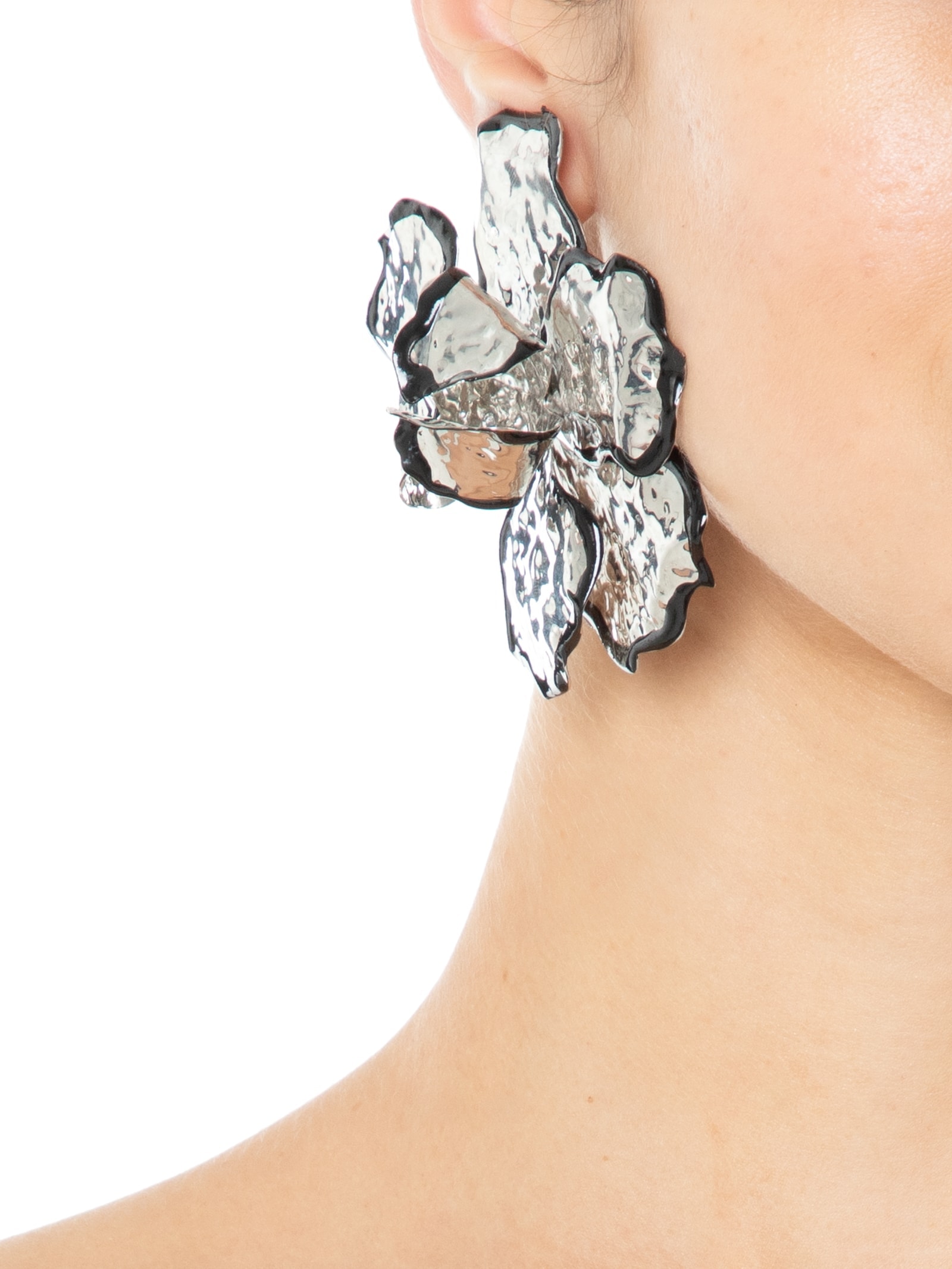 Brinco Feminino Flor em Metal Prateado '2Essential