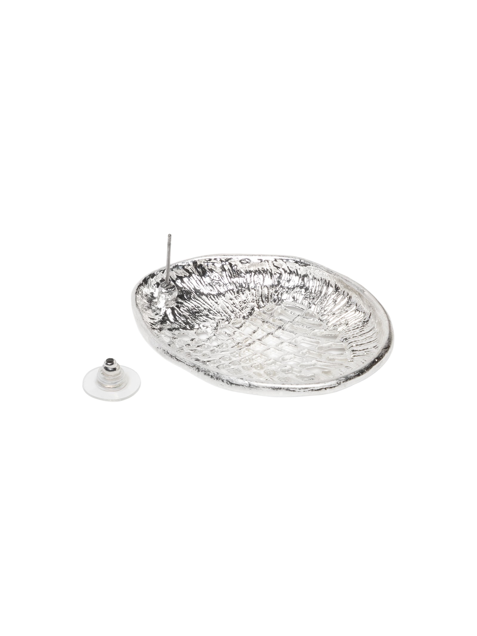 Brinco Feminino Fosco Vazado Prateado Market 33