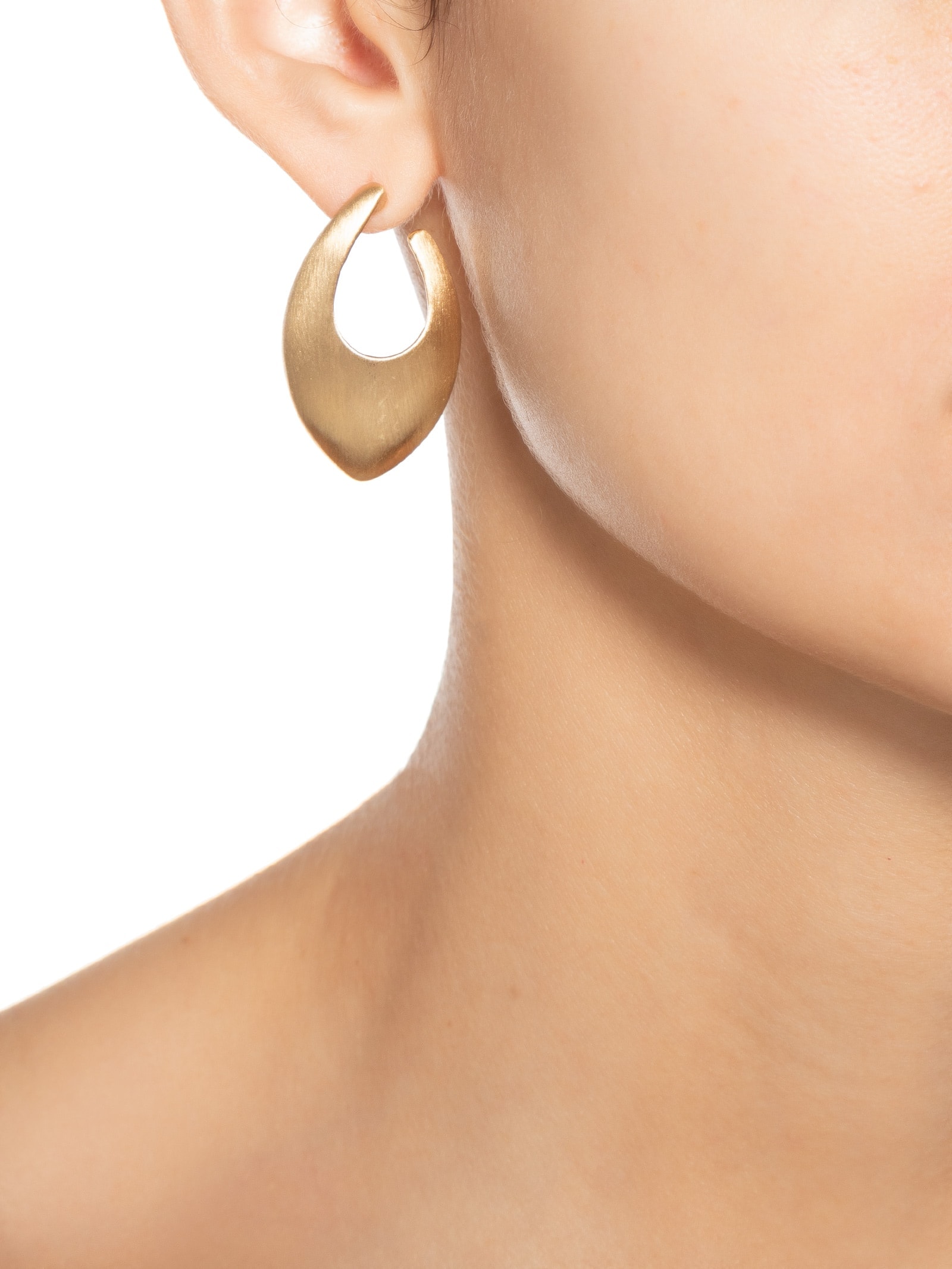 Brinco Feminino Gota Escovado Dourado Basiq